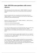 Epic ANE350 exam questions with correct answers