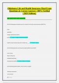 Oklahoma Life and Health Insurance Final Exam Questions & Correct Answers &vert; 100&percnt; Verified  &lpar; 2025 Edition&rpar;&period;