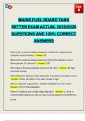 MAINE FUEL BOARD TANK SETTER EXAM ACTUAL 2025&sol;2026 QUESTIONS AND 100&percnt; CORRECT ANSWERS