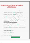 NR 601 FINAL EXAM 2025 QUESTIONS AND ANSWERS