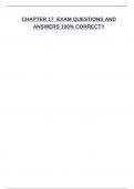 CHAPTER 17  EXAM QUESTIONS AND ANSWERS 100&percnt; CORRECT&excl;&excl;