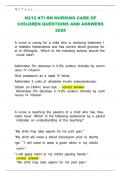 N212 ATI RN NURSING CARE OF CHILDREN QUESTIONS AND ANSWERS 2025