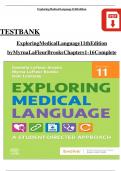 TEST BANK For Exploring Medical Language 11th Edition By Myrna LaFleur Brooks &vert;All Chapters &lpar;1 - 16&rpar;&vert;Complete & Latest Version 2025 A&plus;