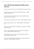 ALU 101 Practice Questions With Correct Answers&period;