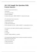 ALU 101 Sample Test Questions With Correct Answers