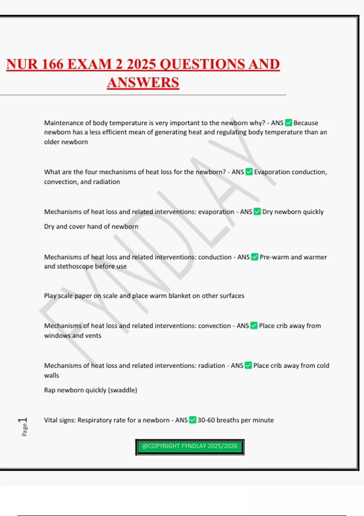 NUR 166 EXAM 2 2025 QUESTIONS AND ANSWERS - NUR 166 - Stuvia US