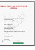 NUR 215 EXAM 1 2025 QUESTIONS AND ANSWERS