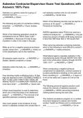Asbestos Contractor&sol;Supervisor Exam Test Questions with Answers 100&percnt; Pass