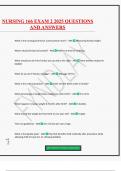 NURSING 166 EXAM 2 2025 QUESTIONS AND ANSWERS
