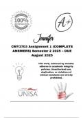 CMY3703 Assignment 1 &lpar;COMPLETE ANSWERS&rpar; Semester 2 2025 &ndash; DUE August 2025&semi; 100&percnt; correct solutions and explanations&period;