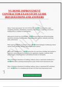 NY HOME IMPROVEMENT CONTRACTOR EXAM STUDY GUIDE 2025 QUESTIONS AND ANSWERS