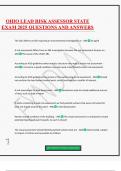 OHIO LEAD RISK ASSESSOR STATE EXAM 2025 QUESTIONS AND ANSWERS