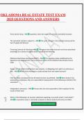OKLAHOMA REAL ESTATE TEST EXAM 2025 QUESTIONS AND ANSWERS