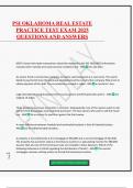 PSI OKLAHOMA REAL ESTATE PRACTICE TEST EXAM 2025 QUESTIONS AND ANSWERS