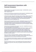Self Assessment Questions with Correct Answers