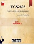 ECS2603 Assignment 2 (QUALITY ANSWERS) Semester 2 2025 (870653) - DUE 15 August 2025