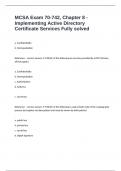 MCSA Exam 70-742&comma; Chapter 8 - Implementing Active Directory Certificate Services Fully solved
