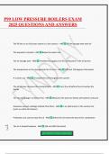 P99 LOW PRESSURE BOILERS EXAM 2025 QUESTIONS AND ANSWERS
