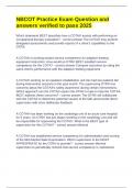 NBCOT Practice Exam Question and answers verified to pass 2025