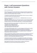 Exam 1 self assessment Questions with Correct Answers