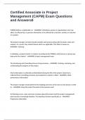 Certified Associate in Project Management &lpar;CAPM&rpar; Exam Questions and Answers