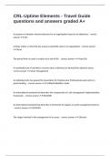 CRL-Uptime Elements - Travel Guide questions and answers graded A&plus; 