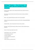 Biology Chapter 1 Test &lpar;Concept 1-3&rpar; Study Guide with All Verified Correct Answers
