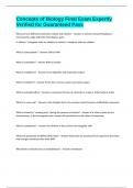 Concepts of Biology Final Exam Expertly Verified for Guaranteed Pass