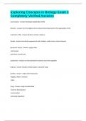 Exploring Concepts in Biology Exam 3 Completely Verified Answers