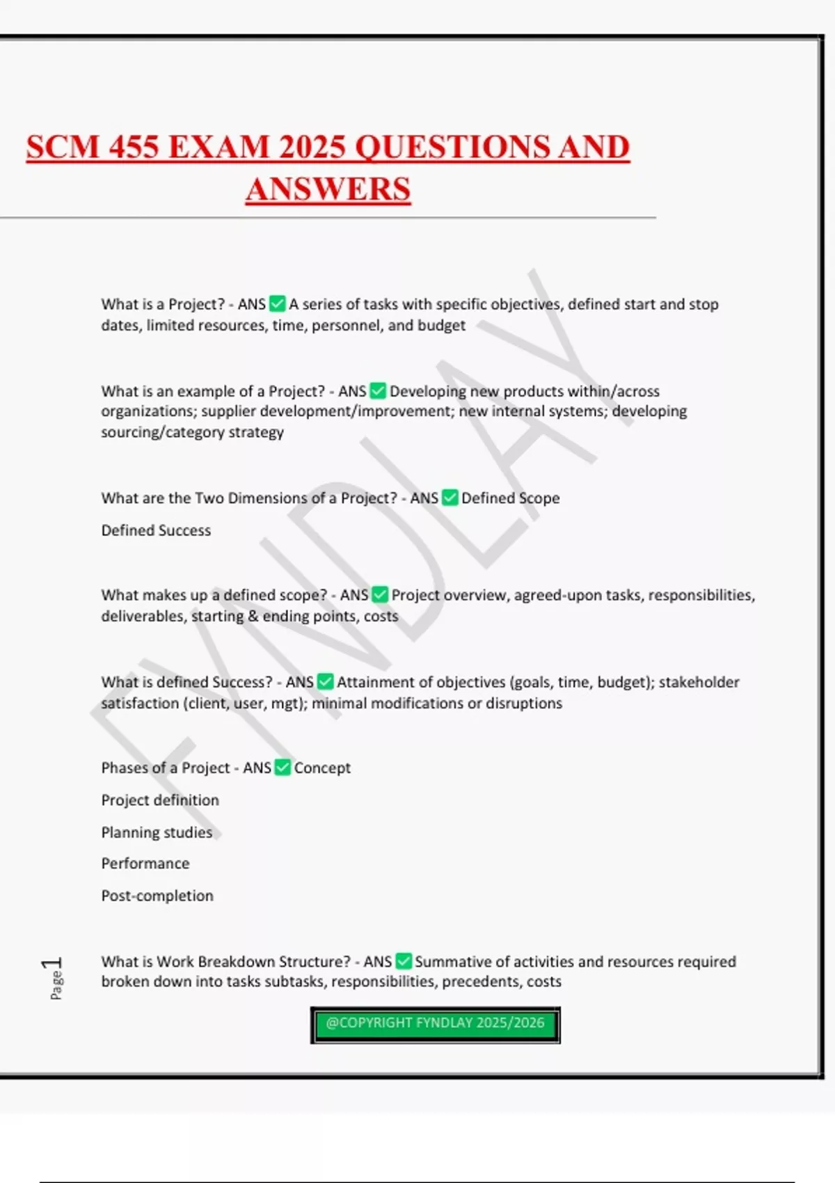SCM 455 EXAM 2025 QUESTIONS AND ANSWERS - SCM 455 - Stuvia US