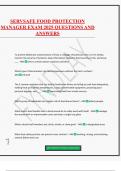 SERVSAFE FOOD PROTECTION MANAGER EXAM 2025 QUESTIONS AND ANSWERS