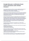 Google Educator certification Exam Level 2 Questions with Verified Answers