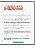 STATE TRUCK DRIVING CHAMPIONSHIP EXAM 2025 QUESTIONS AND ANSWERS