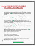 SOCRA CERTIFICATION EXAM 2025 QUESTIONS AND ANSWERS