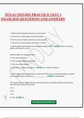TEXAS NOTARY PRACTICE TEST 1 EXAM 2025 QUESTIONS AND ANSWERS