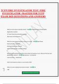 TCFP FIRE INVESTIGATOR TEST &sol;FIRE INVESTIGATOR -MASTER FOR TCFP EXAM 2025 QUESTIONS AND ANSWERS