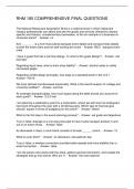 RHM 185 COMPREHENSIVE FINAL QUESTIONS  