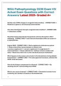WGU Pathophysiology D236 Exam V3&sol; Actual Exam Questions with Correct Answers&sol; Latest 2025- Graded A&plus;