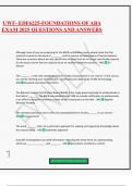 UWF- EDF6225-FOUNDATIONS OF ABA EXAM 2025 QUESTIONS AND ANSWERS