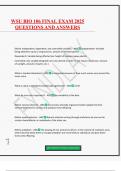 WSU BIO 106 FINAL EXAM 2025 QUESTIONS AND ANSWERS