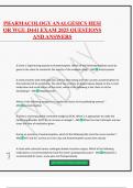 PHARMACOLOGY ANALGESICS HESI OR WGU D441 EXAM 2025 QUESTIONS AND ANSWERS