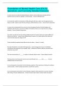 Foundation of Mental Health Care &lpar;Ch&period;21&rpar; Questions and Correctly Detailed Answers