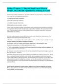 Halter Chapter 1&colon; Mental Health and Mental Illness TESTBANK Questions Already Passed