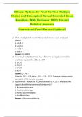 Clinical Optometry Final Verified Multiple  Choice and Conceptual Actual Emended Exam  Questions With Reviewed 100&percnt; Correct  Detailed Answers   Guaranteed Pass&excl;&excl;Current Update&excl;&excl;