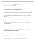 Behavioral Health TCU Final Exam Questions With 100&percnt; Accurate Answers