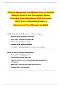 Clinical Optometry Full Module Course Verified  Multiple Choice and Conceptual Actual  Emended Exam Questions With Reviewed  100&percnt; Correct Detailed Answers   Guaranteed Pass&excl;&excl;Current Update&excl;&excl;
