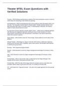 Theater MTEL Exam Questions with Verified Solutions