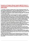 Pediatrics & Pediatric Mental Health &lpar;NBCOT&rpar; Exam 2 &ndash; Comprehensive Practice Questions & Verified Answers &lpar;2024&ndash;2025&rpar;&period;pdf