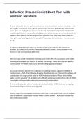 Infection Preventionist Post Test with verified answers 