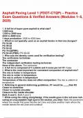 Asphalt Paving Level 1 &lpar;FDOT CTQP&rpar; &ndash; Practice Exam Questions & Verified Answers &lpar;Modules 1&ndash;5&comma; 2025&rpar;&period;pdf